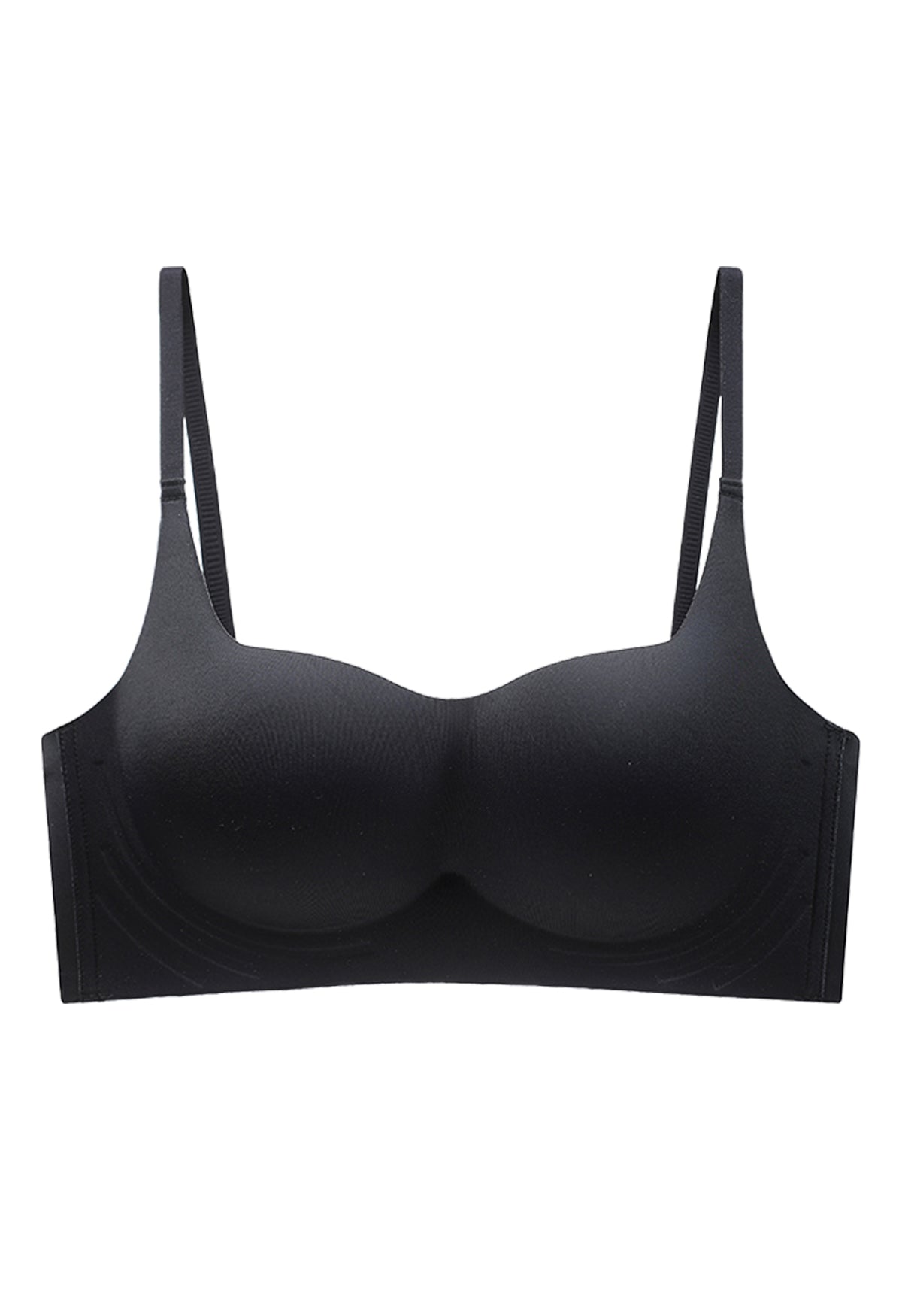 Bra Tanpa Kawat / Non-Wire Bra Nyaman Seharian, Cup 1/2 Mengumpul & Pas - Putih, Kulit, Hitam, Hijau