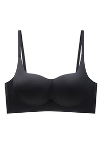 Bra Tanpa Kawat / Non-Wire Bra Nyaman Seharian, Cup 1/2 Mengumpul & Pas - Putih, Kulit, Hitam, Hijau