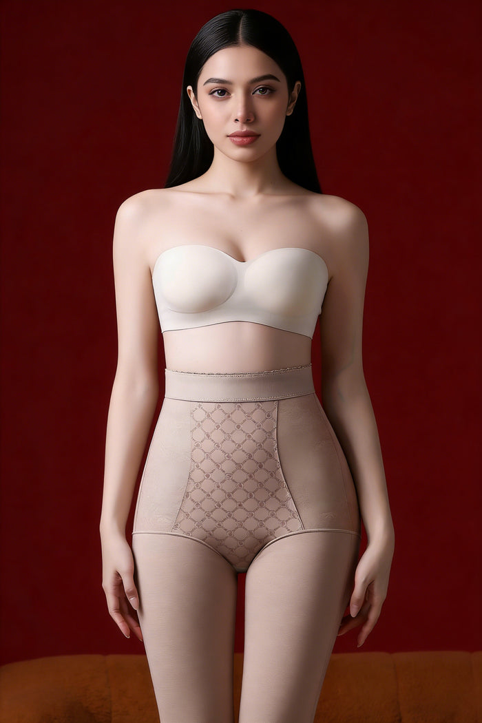 Celana Dalam Shapewear Nylon-Spandeks untuk Wanita, Paket 2 Warna (Hitam, Champagne) - 5 Ukuran (M-3XL)