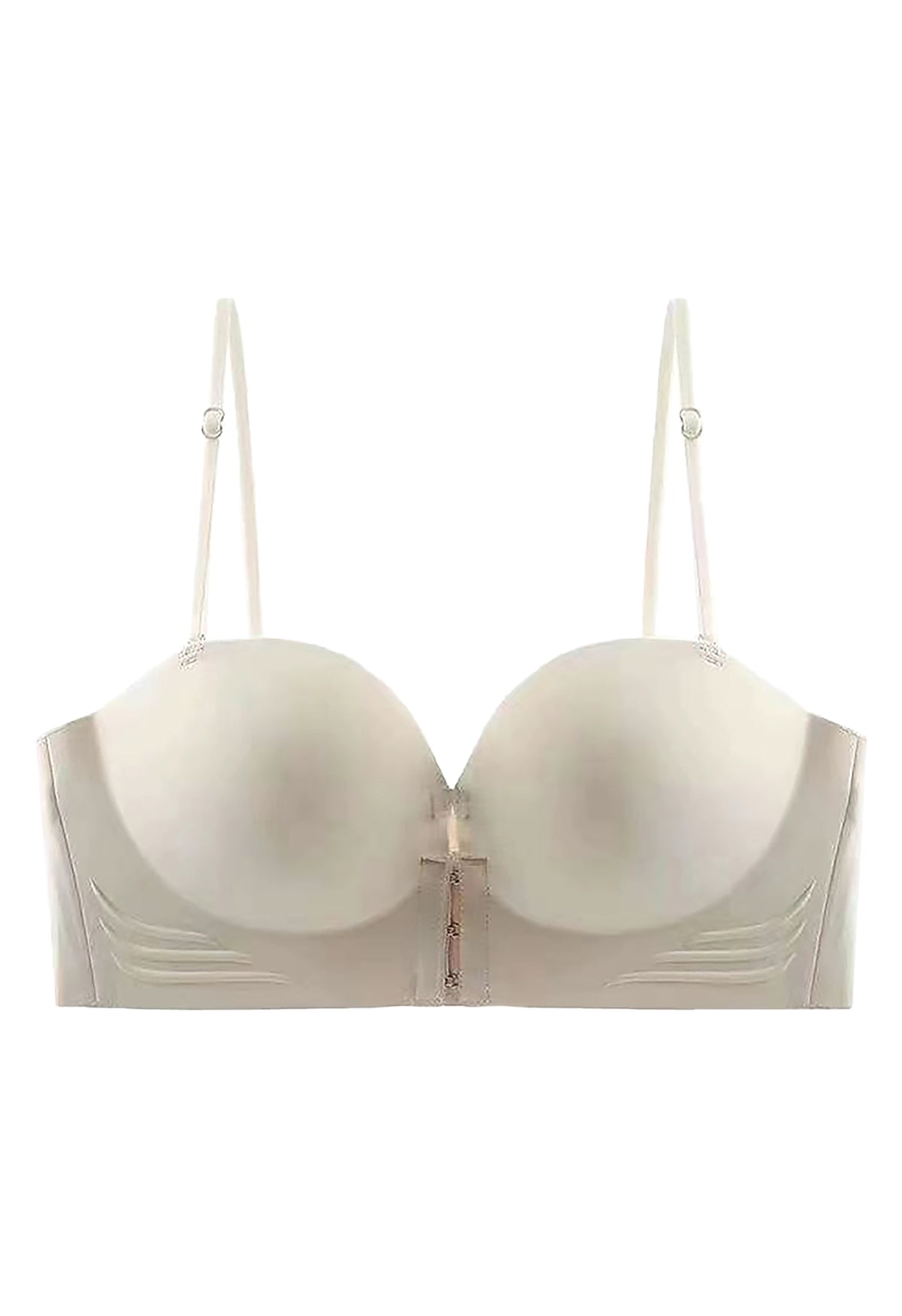 [Brand] Bra Push Up Tanpa Kawat 1/2 Cup Tebal Removable Padding Breathable Nylon Spandex - Skin / Hitam / Putih / Coklat - S M L XL