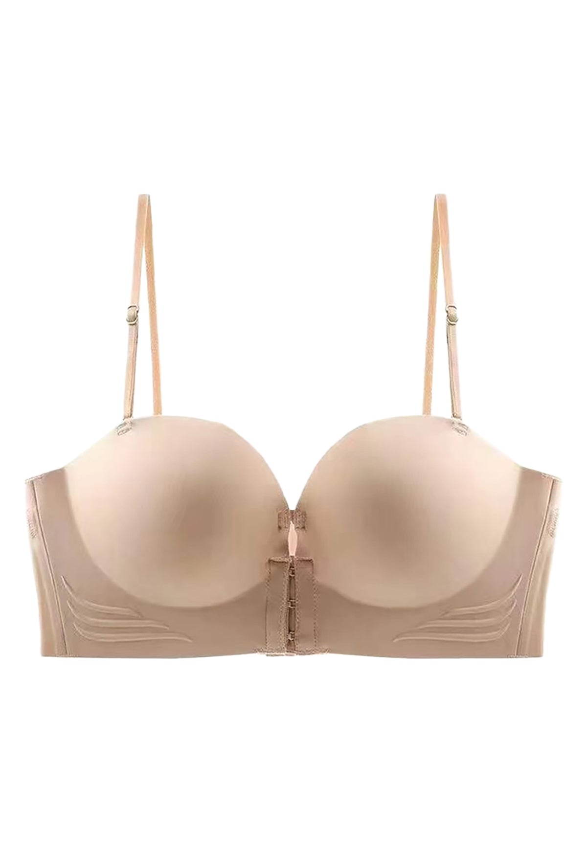 [Brand] Bra Push Up Tanpa Kawat 1/2 Cup Tebal Removable Padding Breathable Nylon Spandex - Skin / Hitam / Putih / Coklat - S M L XL