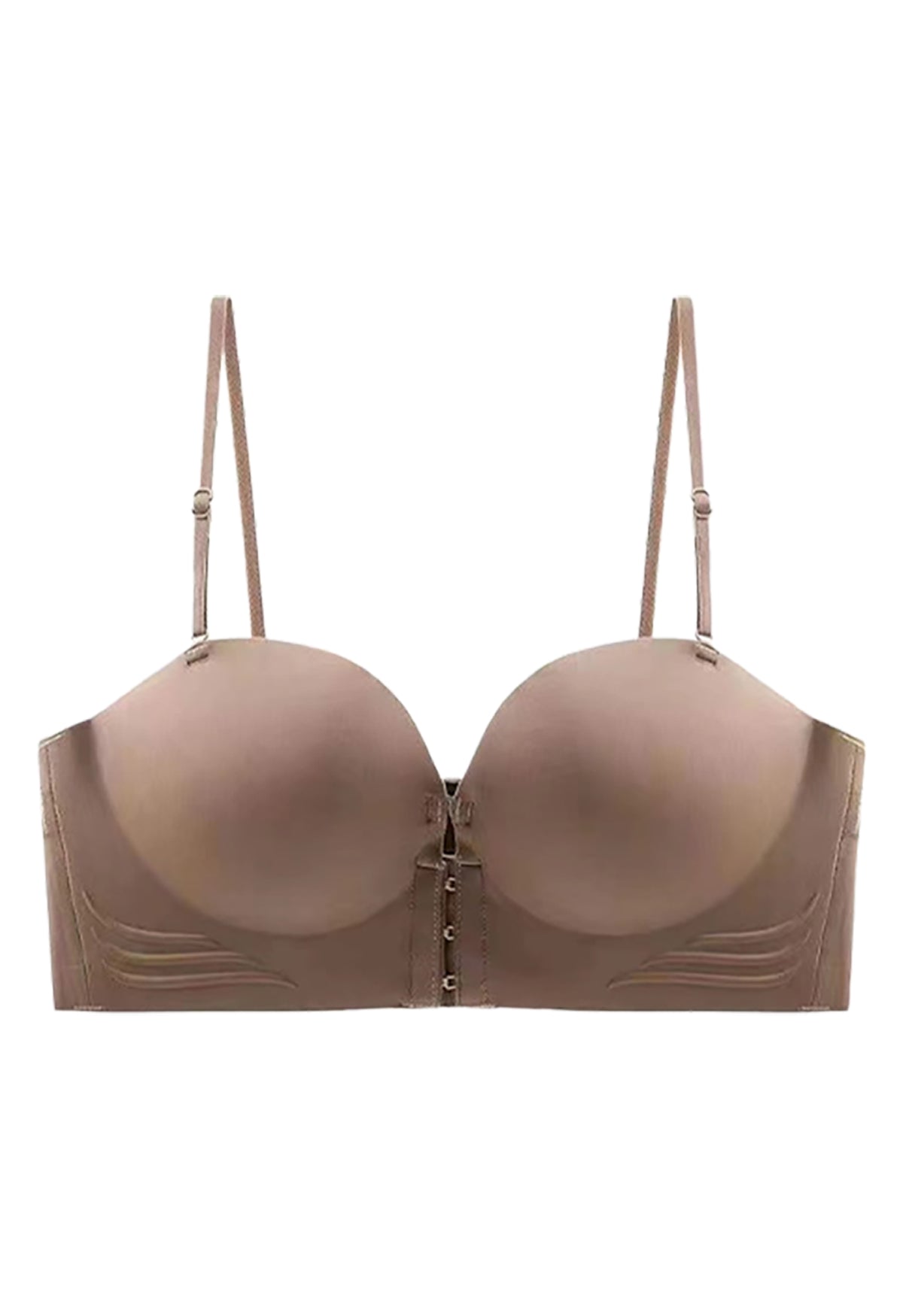 [Brand] Bra Push Up Tanpa Kawat 1/2 Cup Tebal Removable Padding Breathable Nylon Spandex - Skin / Hitam / Putih / Coklat - S M L XL