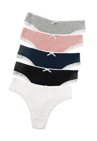 Women's Low Rise Cotton Underwear - 5 Pack Mixed Colors (S- XL) | Breathable & Soft Daily Panties