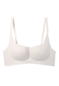 Women's Half Cup Wireless Push-Up Bra - Comfortable Breathable Nylon Spandex Lingerie for Small Bust - Nude, Black, Silver Gray, Brown - Sizes S, M, L, XL